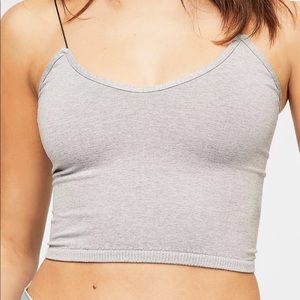 Free People Skinny Strap Seamless Brami Grey